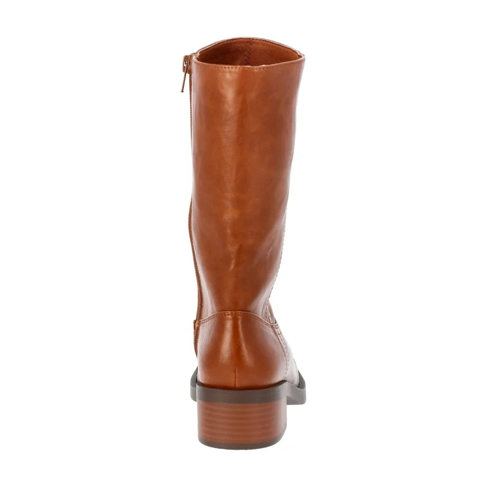 Girls Size 1 Brown‎ Tall Faux Leather Riding Boots Youth Western Wonder Nation